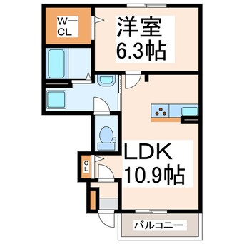 間取図 産交バス（熊本市）/府内古閑 徒歩3分 1階 1年未満