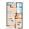 ネオステージ長嶺東 1LDKの間取り
