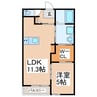 ネオステージ長嶺東 1LDKの間取り
