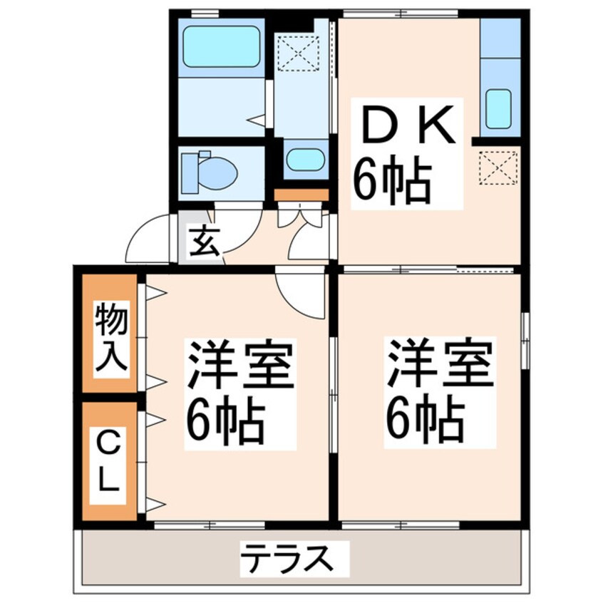 間取図 熊本都市バス（熊本市）/西小峯 徒歩6分 1階 築18年