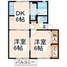 熊本都市バス（熊本市）/西小峯 徒歩6分 2階 築19年 2DKの間取り