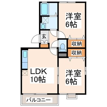 間取図 産交バス（上益城郡）/小楠公園前 徒歩2分 2階 築19年