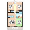 産交バス（熊本市）/秋津薬局前 徒歩3分 3階 築21年 3LDKの間取り