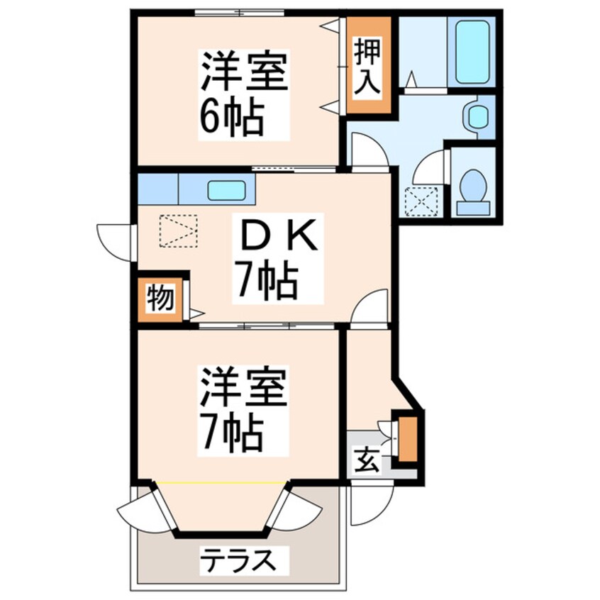 間取図 産交バス（熊本市）/桜木三丁目 徒歩2分 1階 築21年