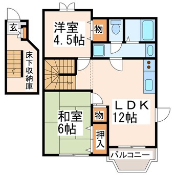 間取図 産交バス（熊本市）/中沼山津 徒歩2分 2階 築25年