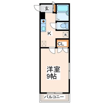 間取図 熊本市営バス/健軍神社前 徒歩2分 1階 築28年