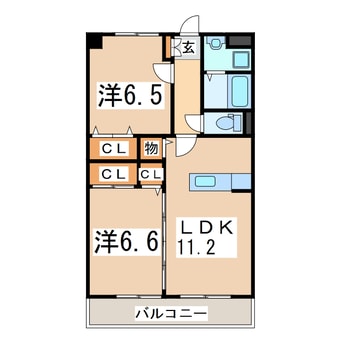 間取図 産交バス（熊本市）/沼山津 徒歩2分 3階 築16年