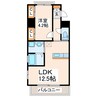 ガウディ出水 1LDKの間取り