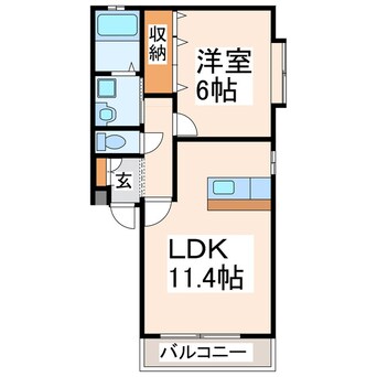 間取図 熊本市営バス/山の神 徒歩3分 1階 築17年