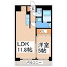 マウンテンフィールド坪井 1LDKの間取り