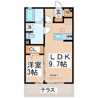間取図 熊本都市バス（熊本市）/西小峯 徒歩6分 1階 築16年