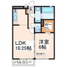 熊本市営バス/西小峯 徒歩6分 2階 築14年 1LDKの間取り