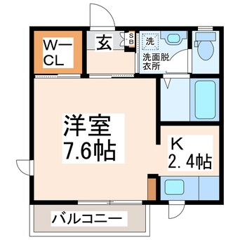 間取図 熊本バス（熊本市）/秋津入口(県通) 徒歩2分 2階 築18年