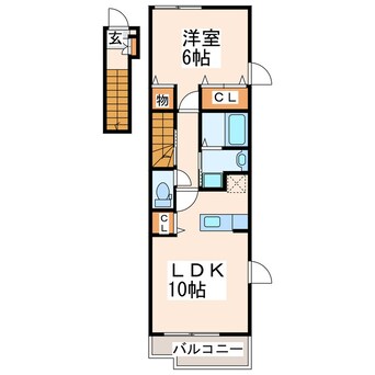 間取図 産交バス（熊本市）/熊工入口 徒歩3分 2階 築13年