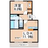 産交バス（熊本市）/中小峯 徒歩3分 2階 築13年 1LDKの間取り