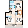 産交バス（熊本市）/秋津薬局前 徒歩3分 1階 築10年 2LDKの間取り