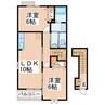 熊本市営バス/長嶺小学校前 徒歩3分 2階 築19年 2LDKの間取り