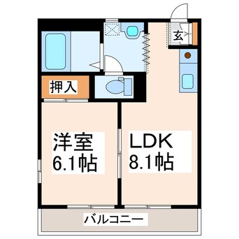 間取図 熊本市営バス/帯山 徒歩5分 2階 築24年