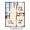 産交バス（熊本市）/長嶺四ツ角 徒歩6分 1階 築33年 2LDKの間取り