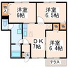 熊本市営バス/託麻南小学校前 徒歩5分 1階 築23年 3DKの間取り