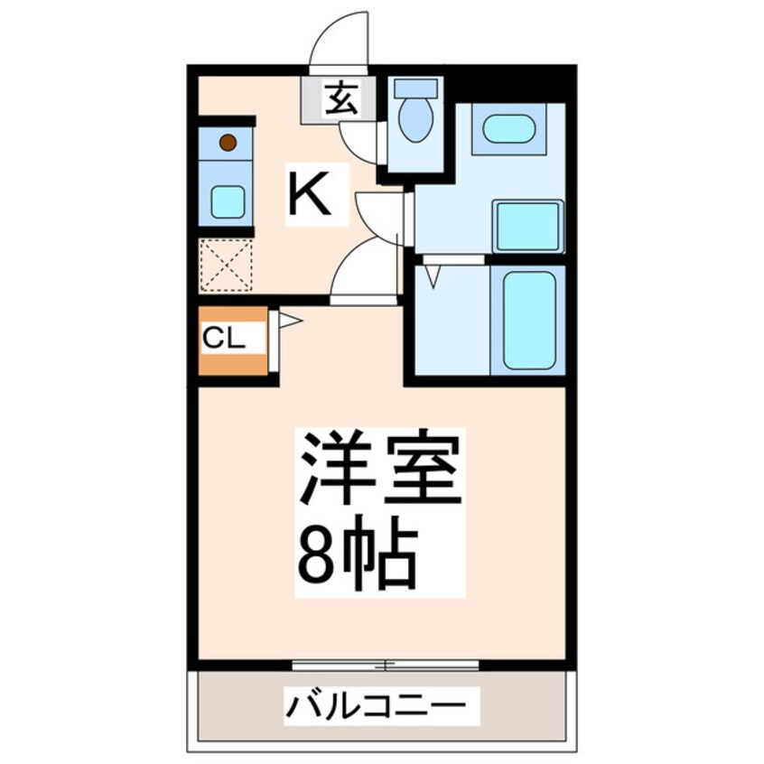 間取図 産交バス（熊本市周辺）/中山 徒歩8分 2階 築28年