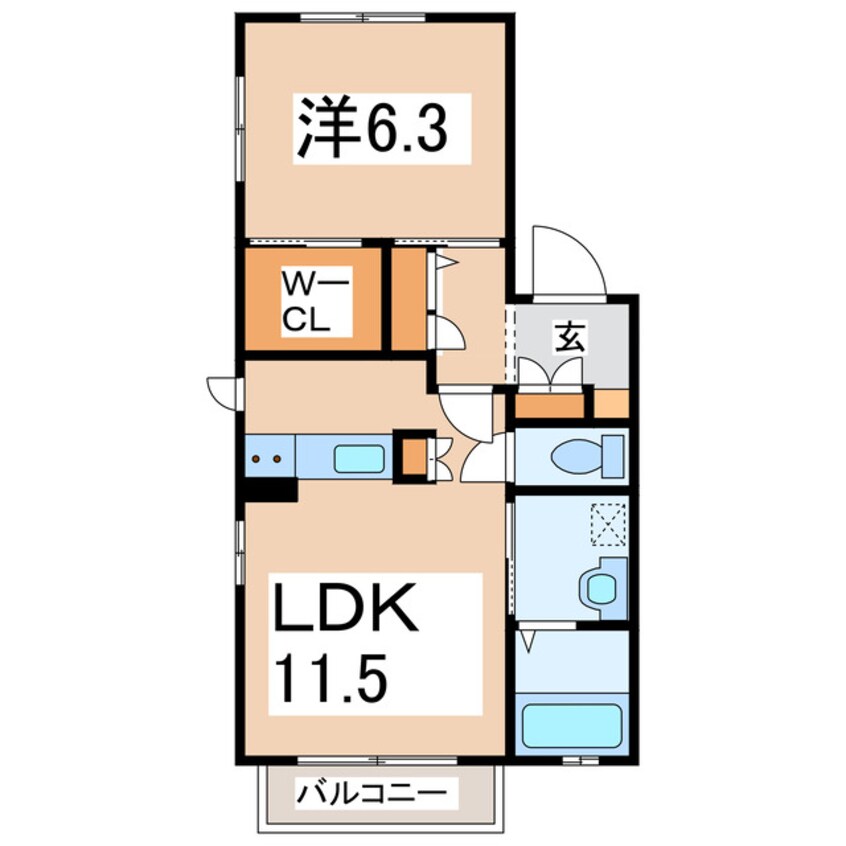 間取図 産交バス（熊本市周辺）/託麻市民センター前 徒歩4分 2階 築15年