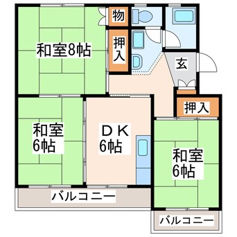 間取図 熊本市営バス/小峯営業所 徒歩2分 3階 築37年