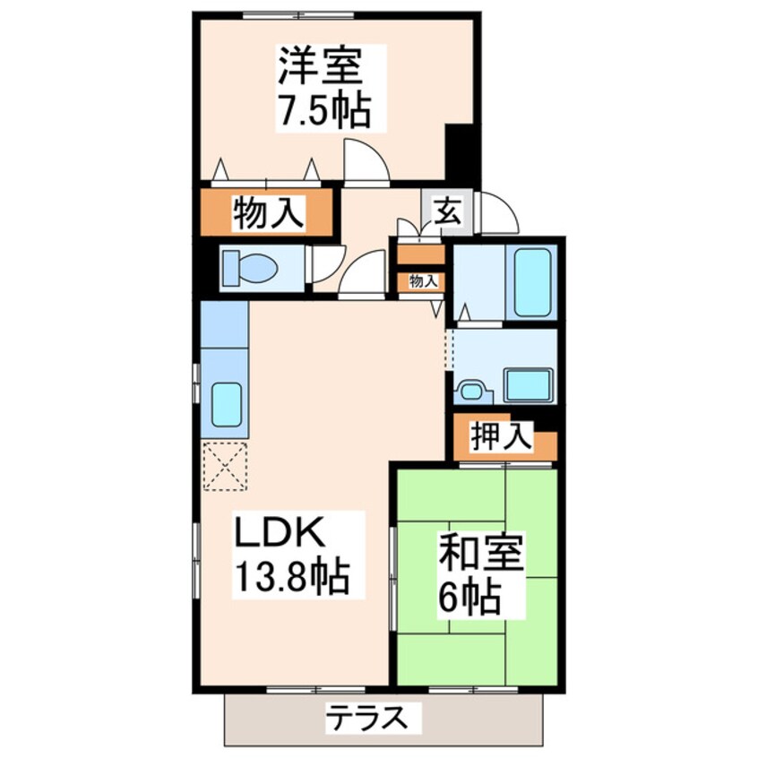 間取図 産交バス（熊本市周辺）/日赤病院北口 徒歩6分 1階 築29年