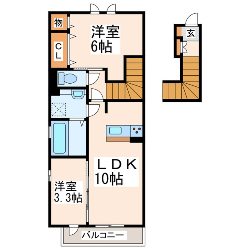 間取図 産交バス（熊本市）/託麻南小学校前 徒歩2分 2階 築6年