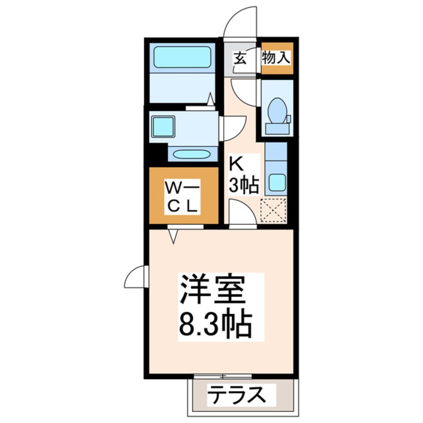 間取図 熊本都市バス（熊本市）/小峯営業所 徒歩3分 2階 築7年