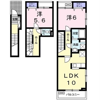 間取図 熊本市電Ａ系統<熊本市交通局>/健軍町駅 徒歩25分 2-3階 築5年