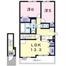 熊本市電Ａ系統<熊本市交通局>/健軍町駅 徒歩41分 2階 築6年 2LDKの間取り
