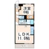 サニーレイン南町 1LDKの間取り
