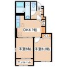 (上記以外の)熊本市内バス/竜穴 徒歩6分 1階 築5年 2DKの間取り