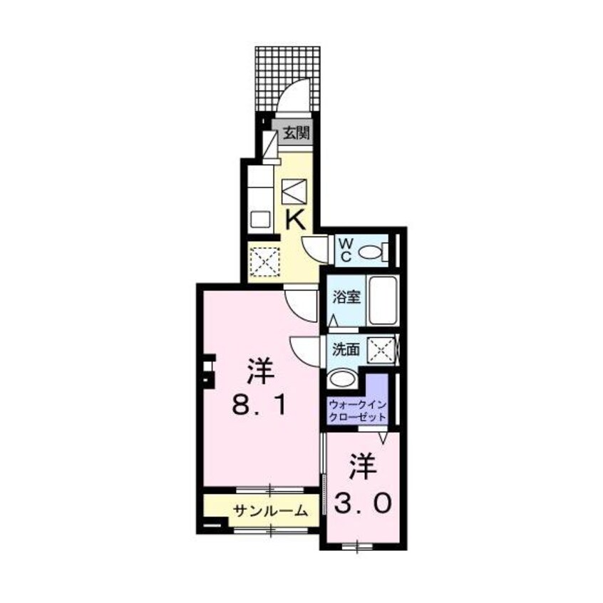 間取図 産交バス（熊本市）/秋津薬局前 徒歩5分 1階 築3年