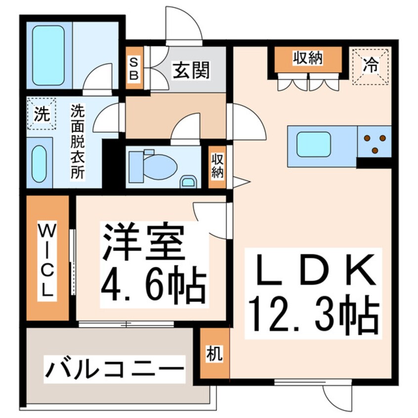 間取図 産交バス（熊本市）/東本町 徒歩4分 2階 築2年