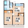 田上アパート 2DKの間取り