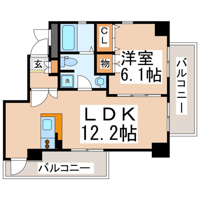 間取図 ビュークレスト水前寺５丁目