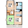 ハーミテイジ長嶺壱番館 2LDKの間取り