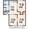 産交バス（熊本市周辺）/八反田入口 徒歩3分 2階 築34年 3DKの間取り