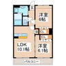 熊本市営バス/建山入口 徒歩10分 1階 築17年 2LDKの間取り