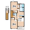 産交バス（熊本市周辺）/小山団地入口 徒歩2分 2階 築17年 2LDKの間取り