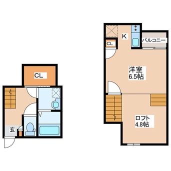 間取図 産交バス（熊本市周辺）/新南部入口 徒歩4分 2階 1年未満