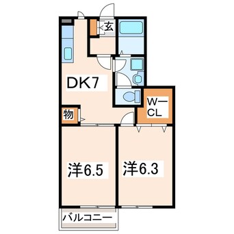 間取図 産交バス（熊本市周辺）/中山 徒歩6分 1階 築25年