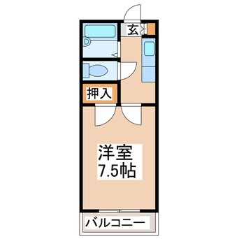 間取図 産交バス（熊本市）/テニスコート前 徒歩1分 3階 築35年