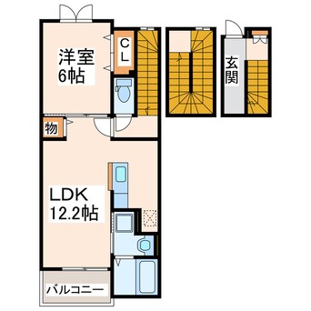 間取図 産交バス（熊本市周辺）/御領 徒歩5分 3階 築10年