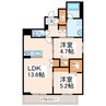 グランドパレス田迎小前 2LDKの間取り