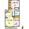 産交バス（熊本市周辺）/西上の前 徒歩5分 1階 築浅 2LDKの間取り