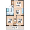 セジュールHAYASHI　B 3DKの間取り