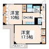 アローハイム紺屋 2DKの間取り